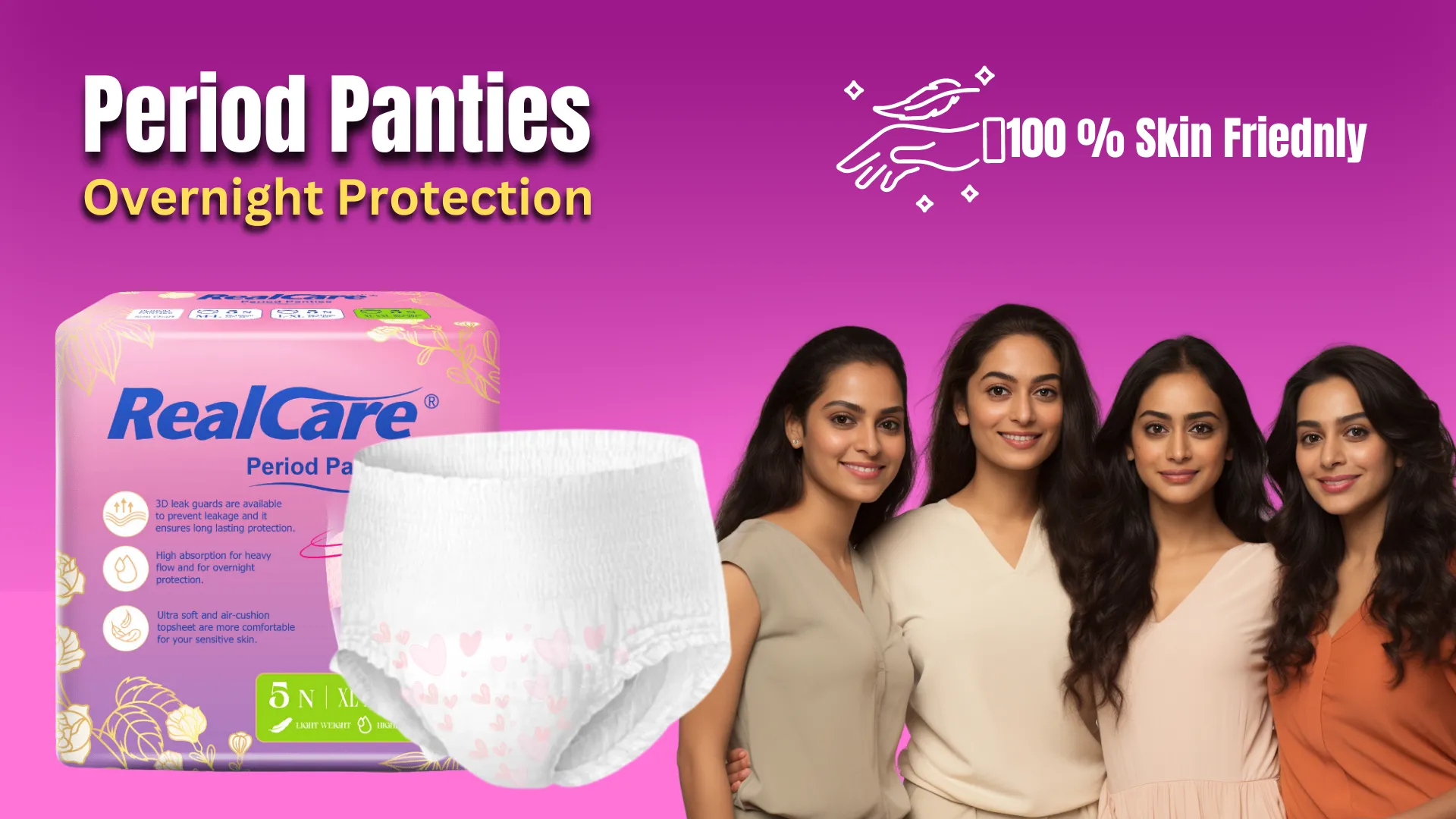 Realcare period panties for heavy flow | 100% Skin Friendly