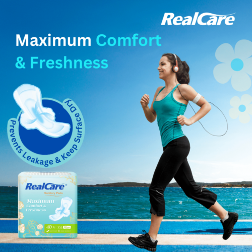 Realcare Best Sanitary Pads For Heavy Flow 2x More Absorption