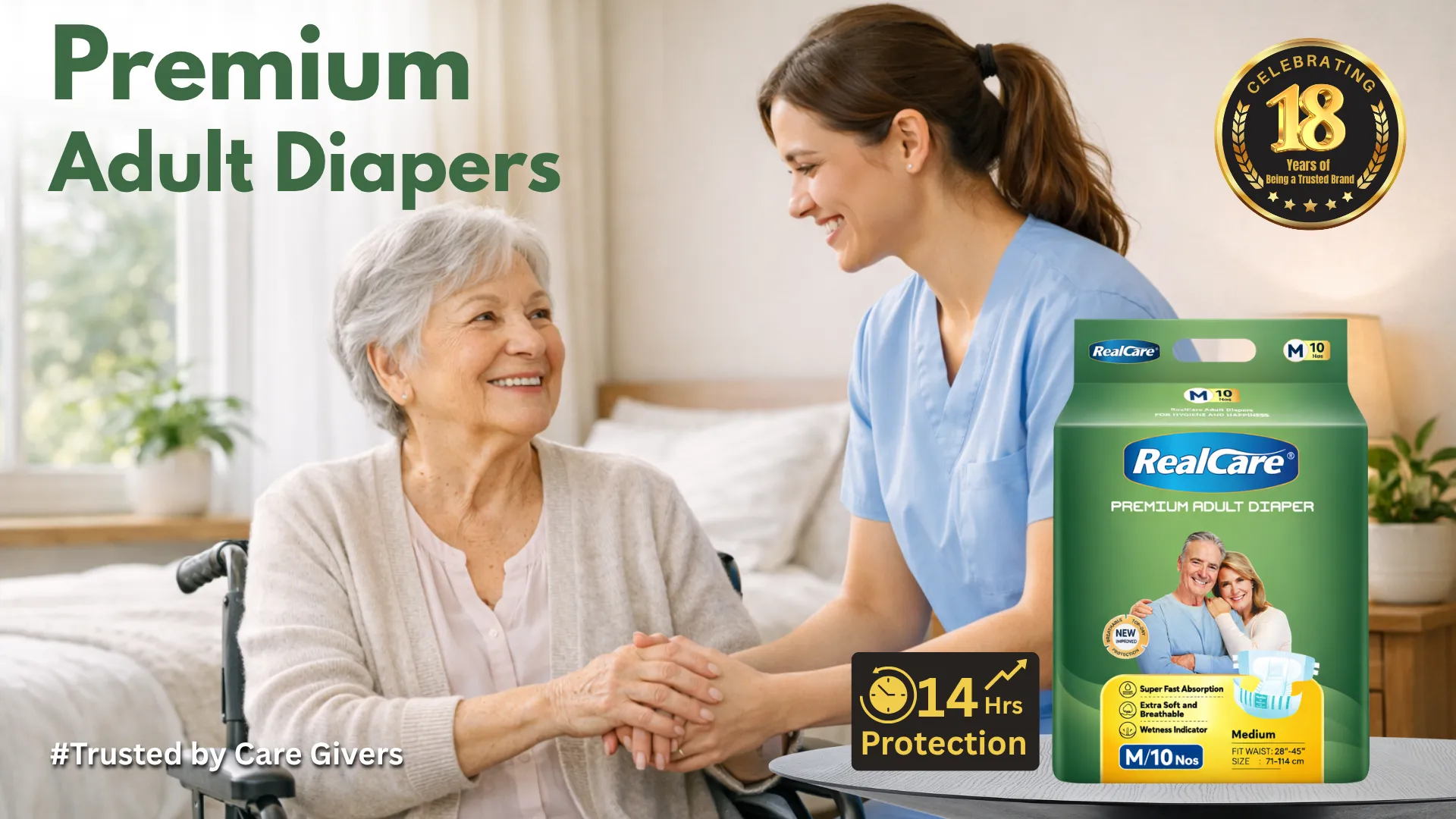 India's Best Premium Adult Diapers with 14 hrs Protection