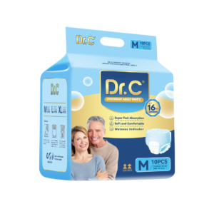 Dr.C Overnight Adult Pants pull-up adult diaper. Medium Size Overnight Adult Pants. Travel Friendly Adult Pants. 16Hrs Overnight Adult Pants.