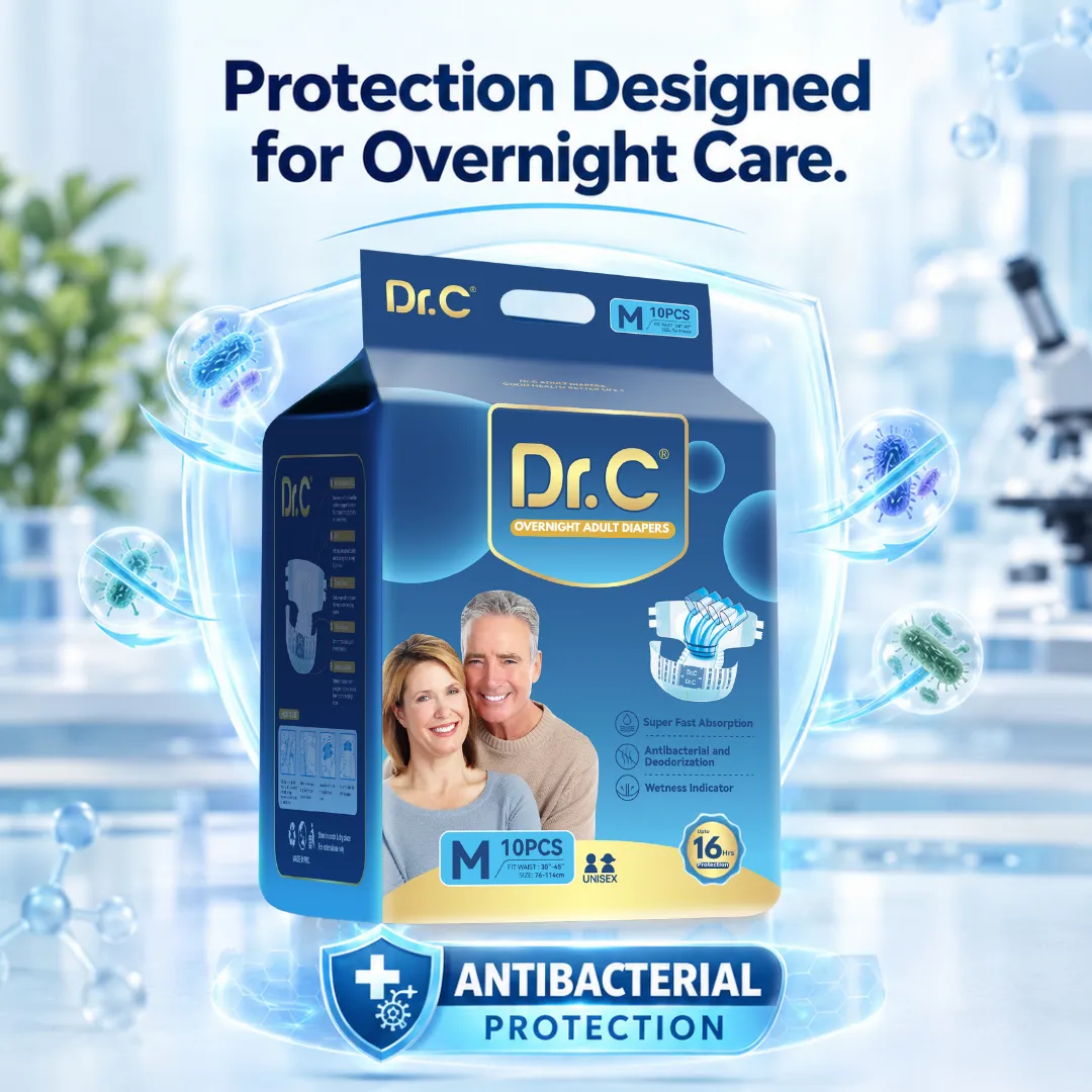 DrC Overnight Adult Diapers_16 Hrs Protection. XL Adult Diapers. Best tape style adult diapers. Overnight Adult Diaper for Men and women. Overnight adult diapers for heavy wetters