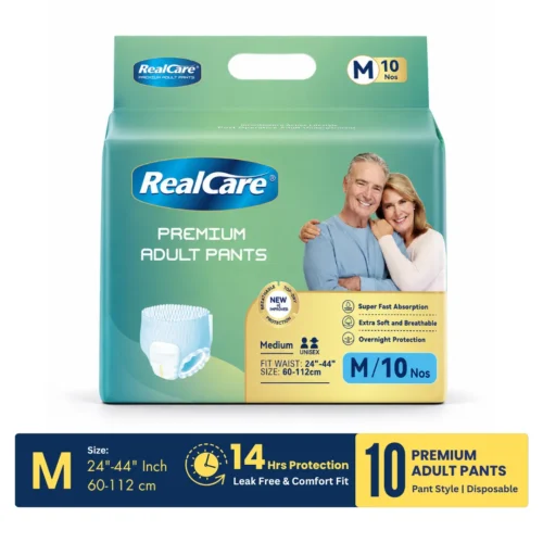 Realcare Premium Adult Diaper Pants | 14 Hrs Protection. Travel Friendly Adult Pants. Breathable Adult Pants. India's Best Premium Adult Pants