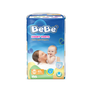 Bebe Premium New Born Baby Diaper_Pack of 1. New Born Baby Diapers in India. BeBe Newborn Baby Pants NB 48 Count Soft Breathable Leak Proof Diaper Pants for Babies 0-5 Kg